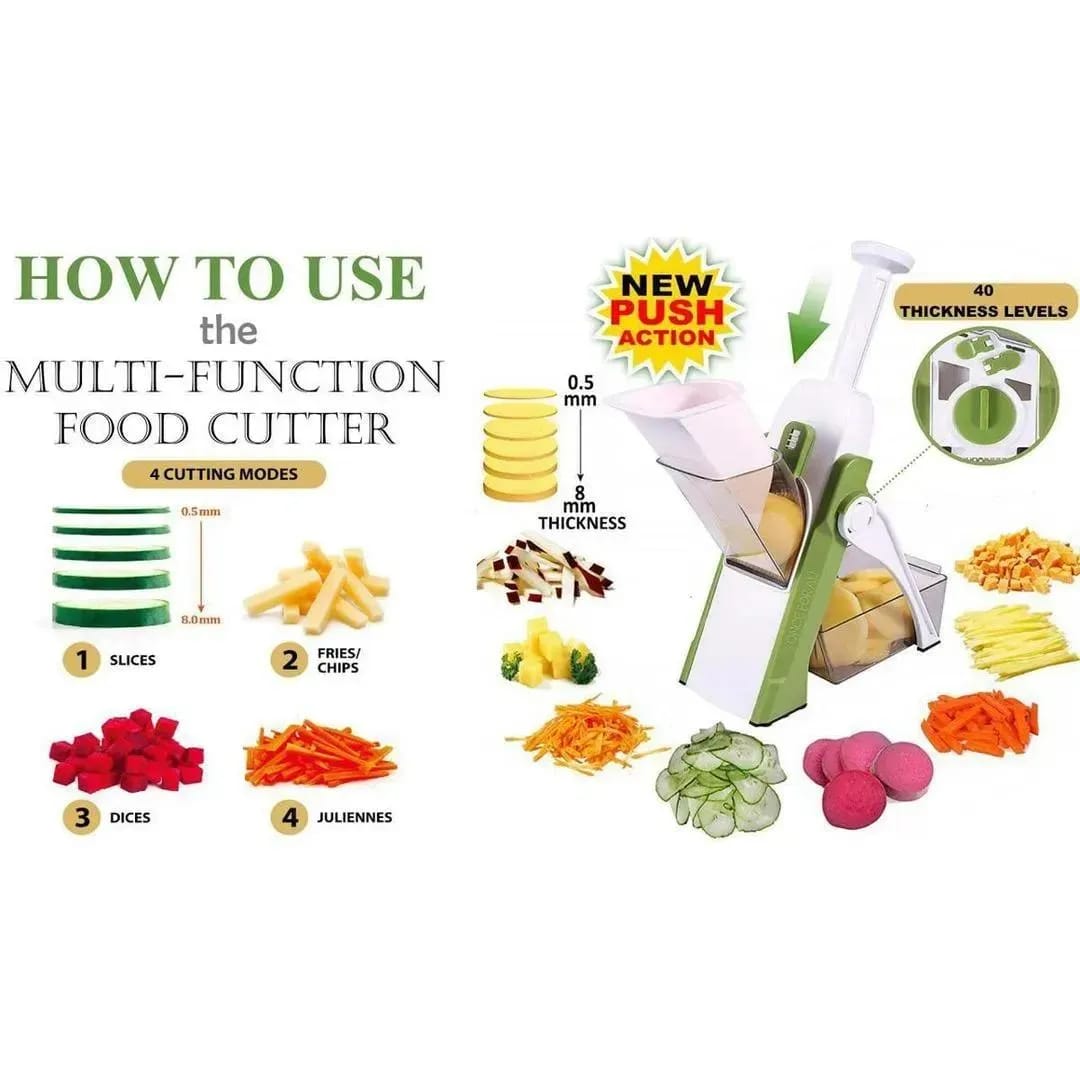 Adjustable Mandoline Slicer – Safe Multi-Purpose Vegetable Cutter & Manual Grater | KIVANZO