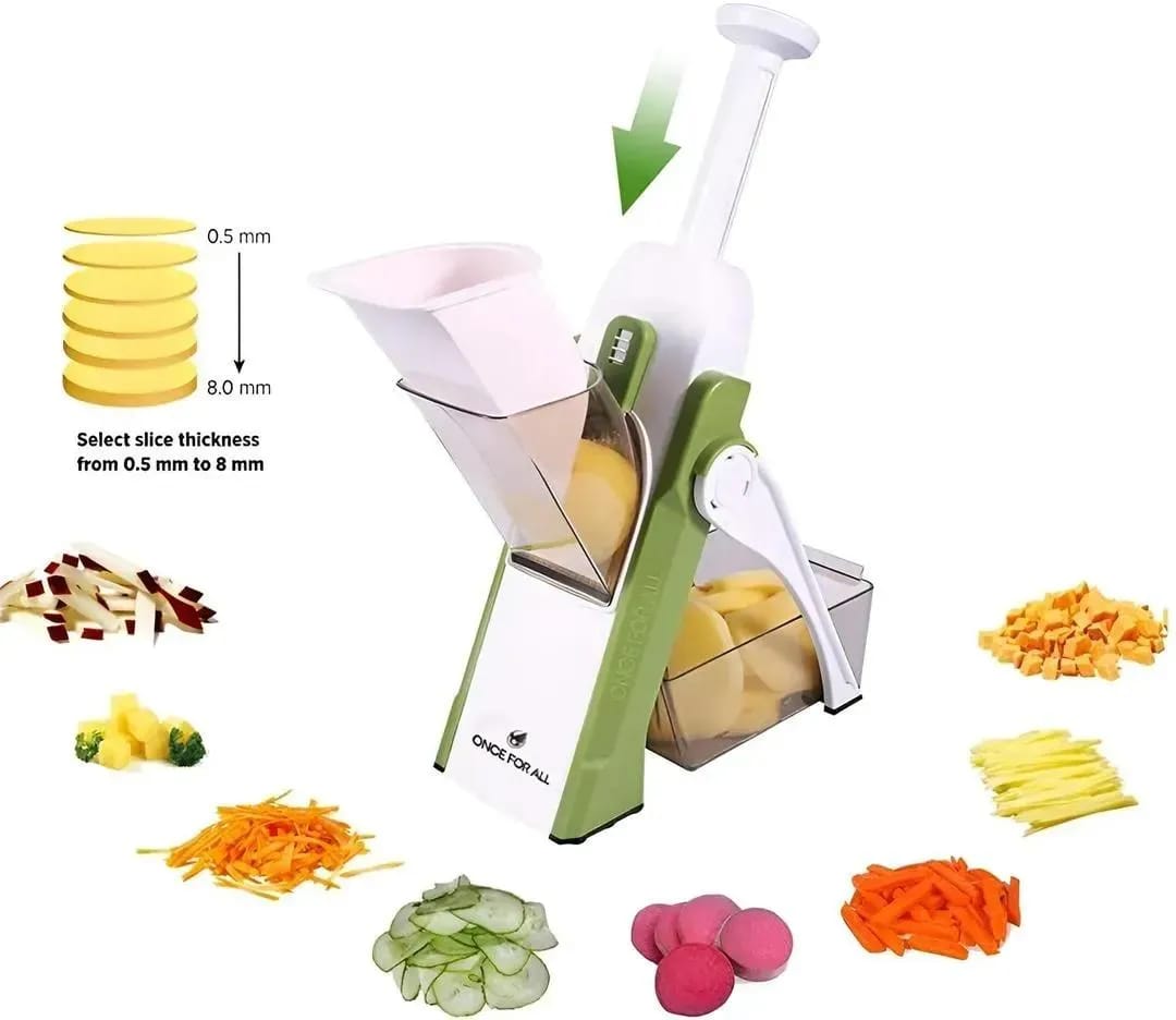 Adjustable Mandoline Slicer – Safe Multi-Purpose Vegetable Cutter & Manual Grater | KIVANZO