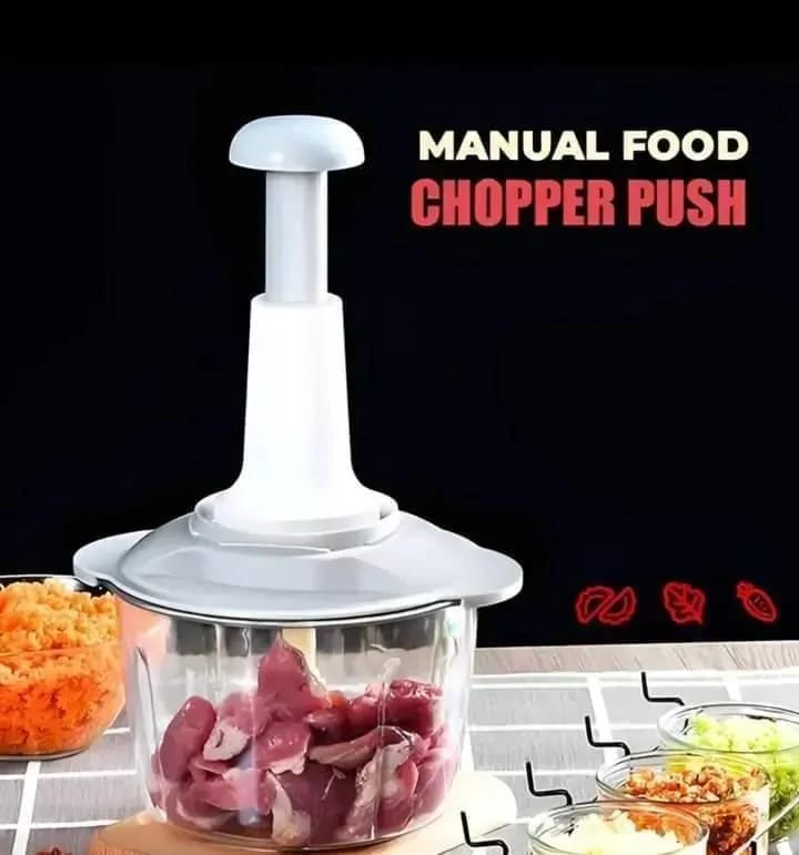 1.5L Manual Food Chopper – Hand Press Vegetable & Fruit Cutter (Random Color)